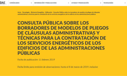 IDAE Eficiencia Energética – Modelos de Pliegos