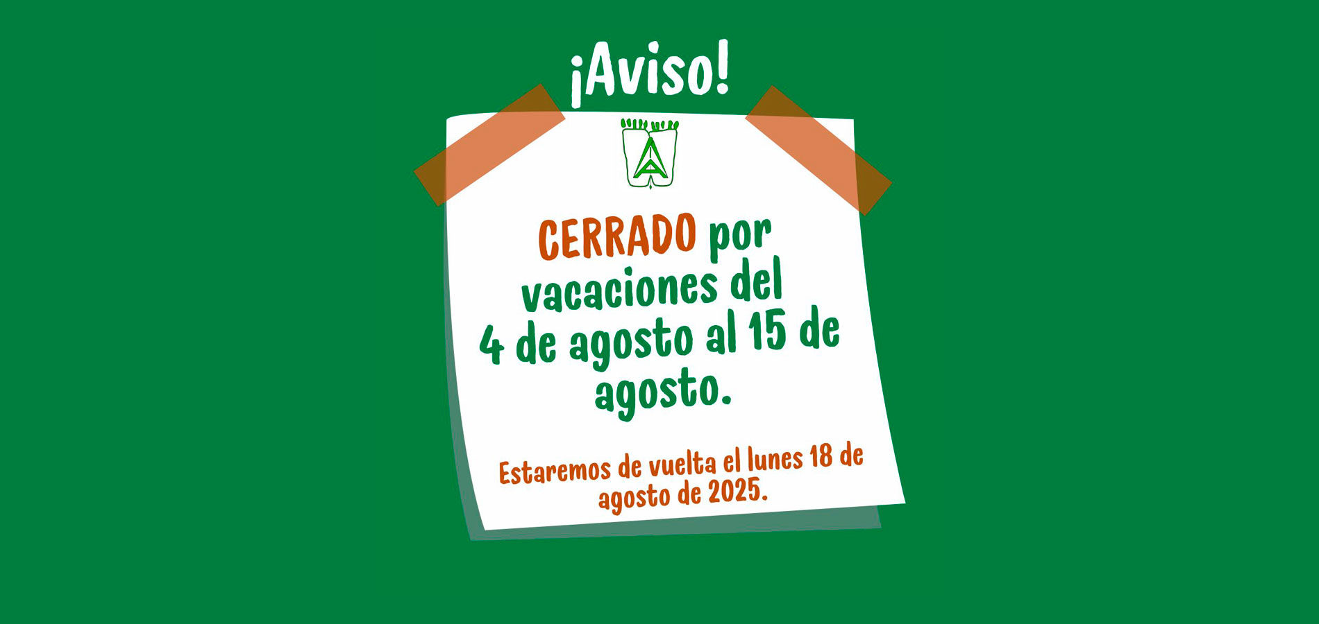 El COAATIEF permanecerá cerrado desde el 04/08/2025 hasta el 15/08/2025